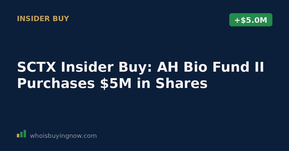 SEC Form 4 filing document showing AH Bio Fund II's open-market purchase of Scribe Therapeutics shares
