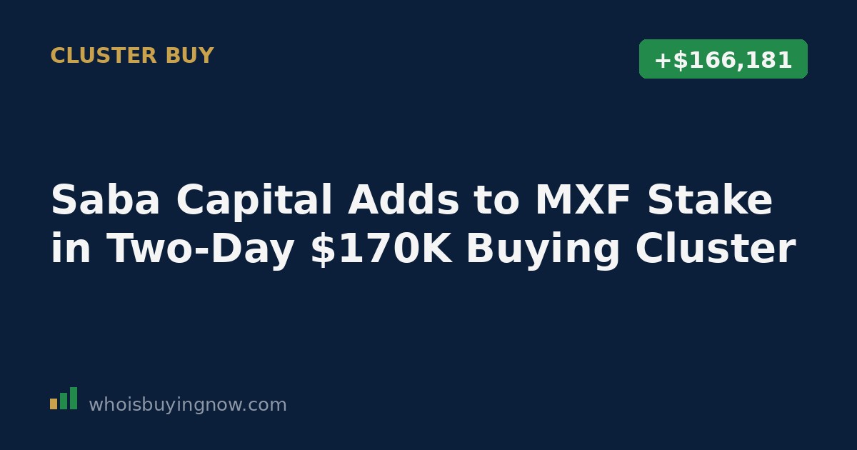 SEC Form 4 filing document showing Saba Capital Management's insider stock purchase in Mexico Fund Inc (MXF)