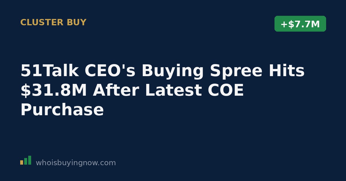 Chart showing 51Talk (COE) stock price with insider buying activity markers from CEO Jiajia Huang