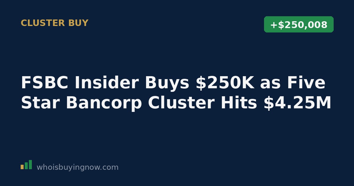 SEC Form 4 filing document showing an insider stock purchase at Five Star Bancorp (FSBC)