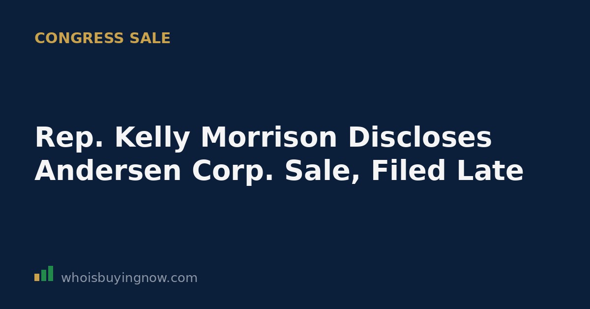 Screenshot-style graphic representing a congressional stock disclosure filing for Andersen Corporation