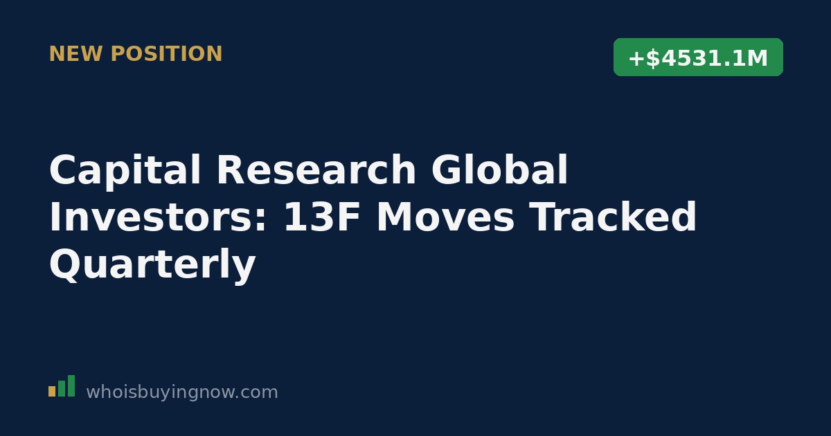 Chart illustrating Capital Research Global Investors's new 13F stock positions for the quarter ending 2026-03-31