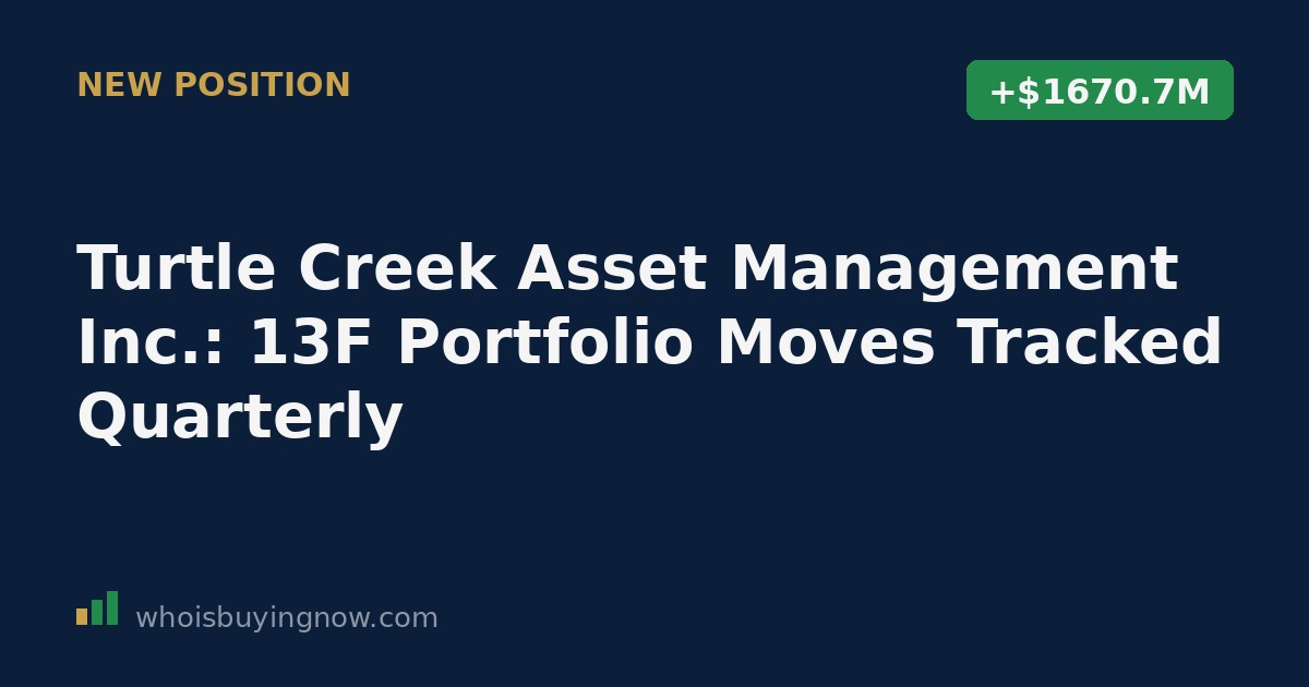Chart summarizing Turtle Creek Asset Management Inc. 13F portfolio changes for the quarter ending 2026-03-31
