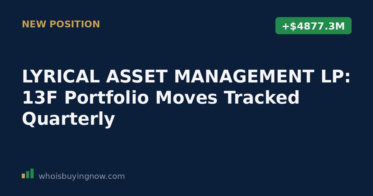 Quarterly chart tracking LYRICAL ASSET MANAGEMENT LP's 13F portfolio moves including AutoNation, NXP Semiconductors, Arrow Electronics, and Amcor