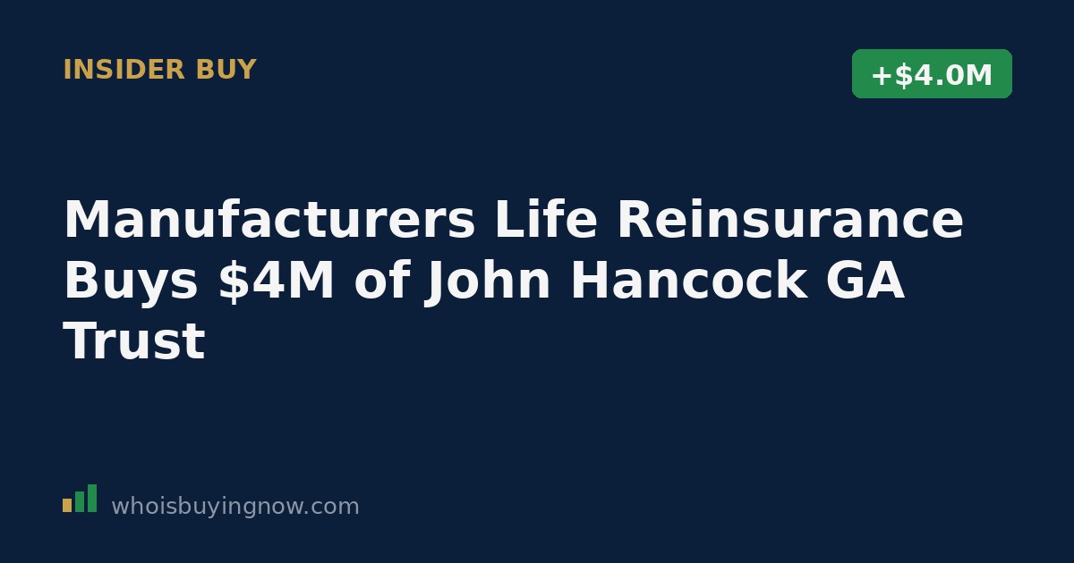 SEC Form 4 filing document showing an insider stock purchase disclosure for John Hancock GA Mortgage Trust