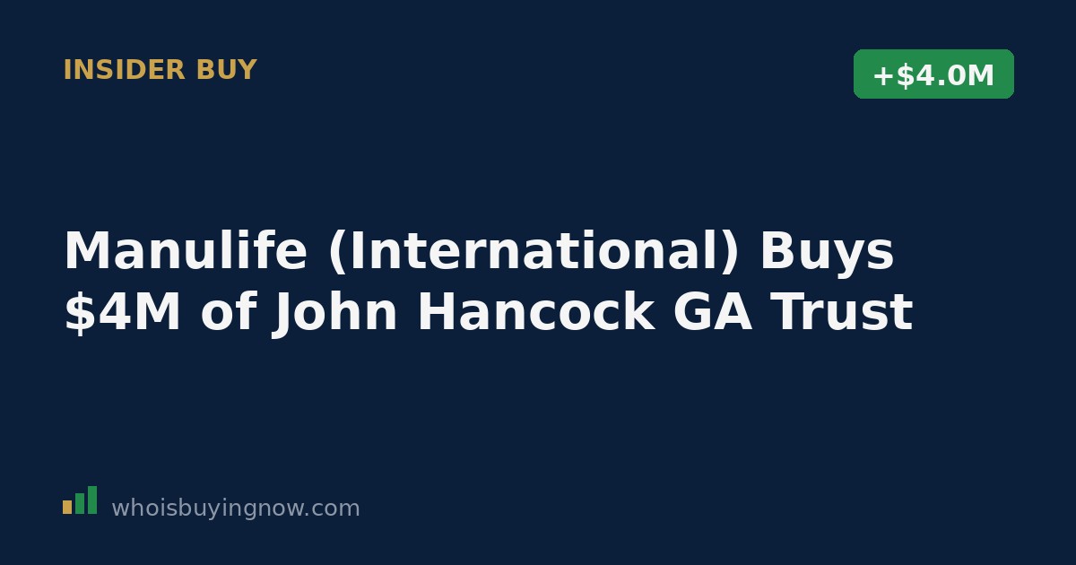 SEC Form 4 filing document showing an insider stock purchase by Manulife International Ltd