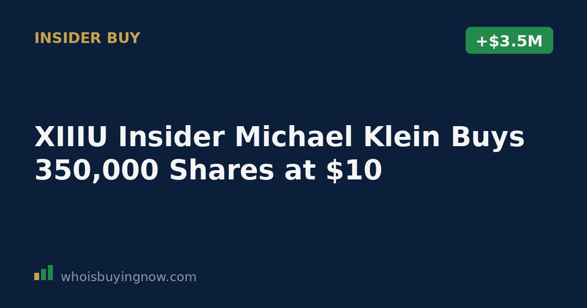 SEC Form 4 filing document showing insider stock purchase details for Churchill Capital Corp XIII