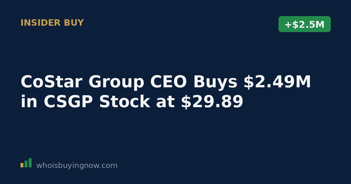 Stock chart and SEC Form 4 filing icon representing CoStar Group insider stock purchase by CEO Andrew Florance