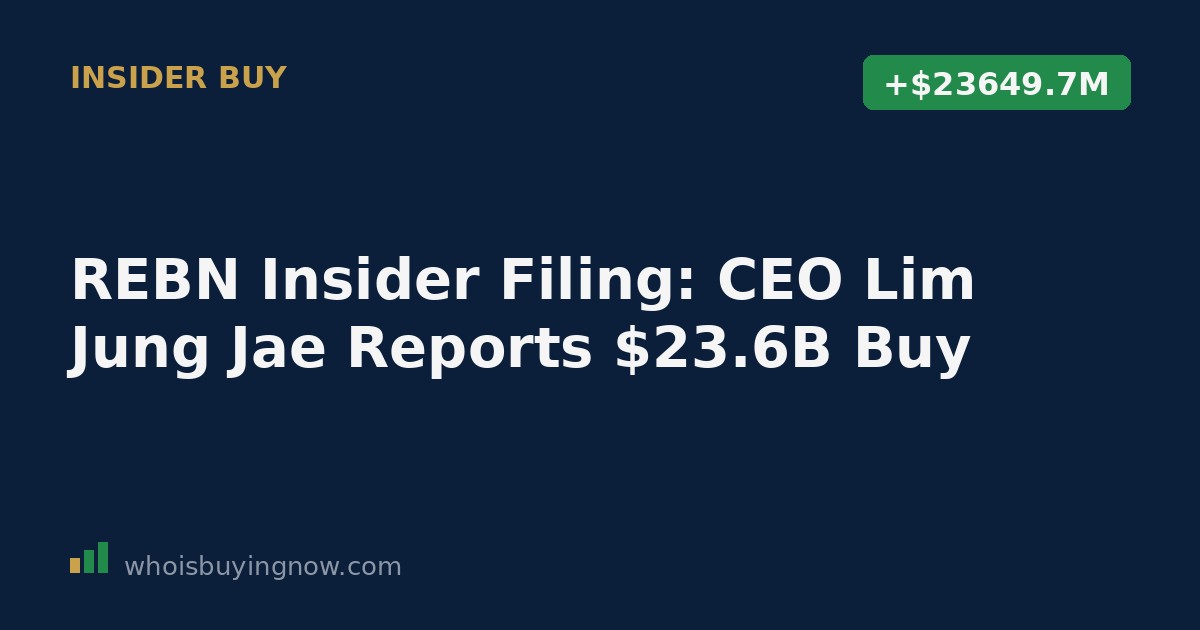 SEC Form 4 filing document showing an insider stock purchase by Reborn Coffee CEO Lim Jung Jae