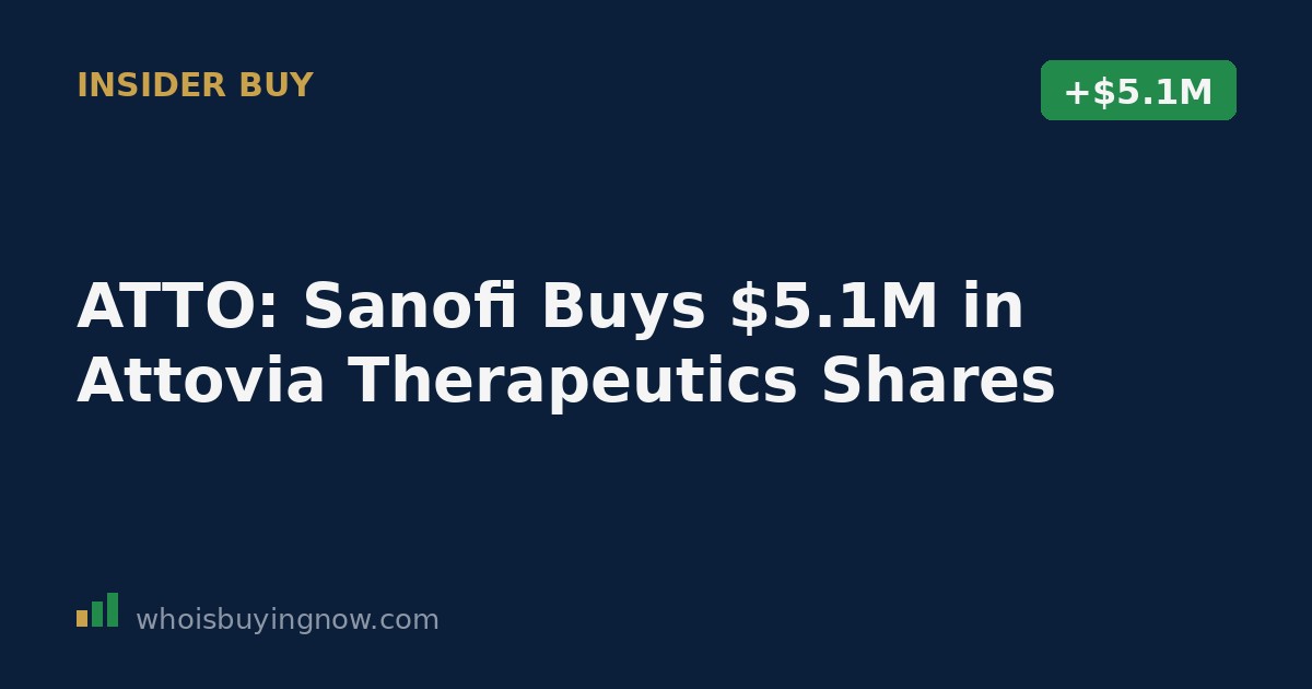 SEC Form 4 filing showing Sanofi's insider stock purchase in Attovia Therapeutics (ATTO)