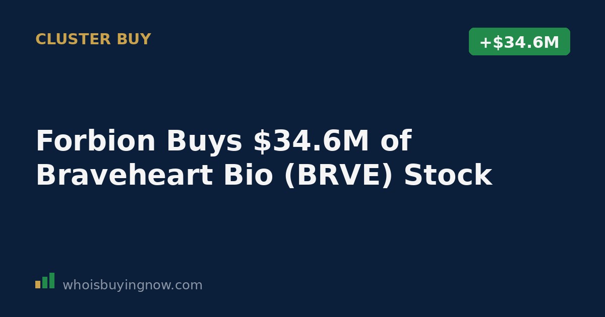 Chart showing insider cluster stock purchase activity for Braveheart Bio (BRVE)