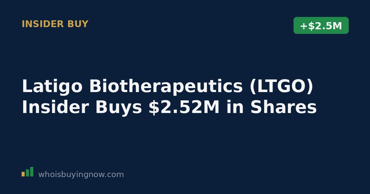 SEC Form 4 filing document showing an insider stock purchase at Latigo Biotherapeutics