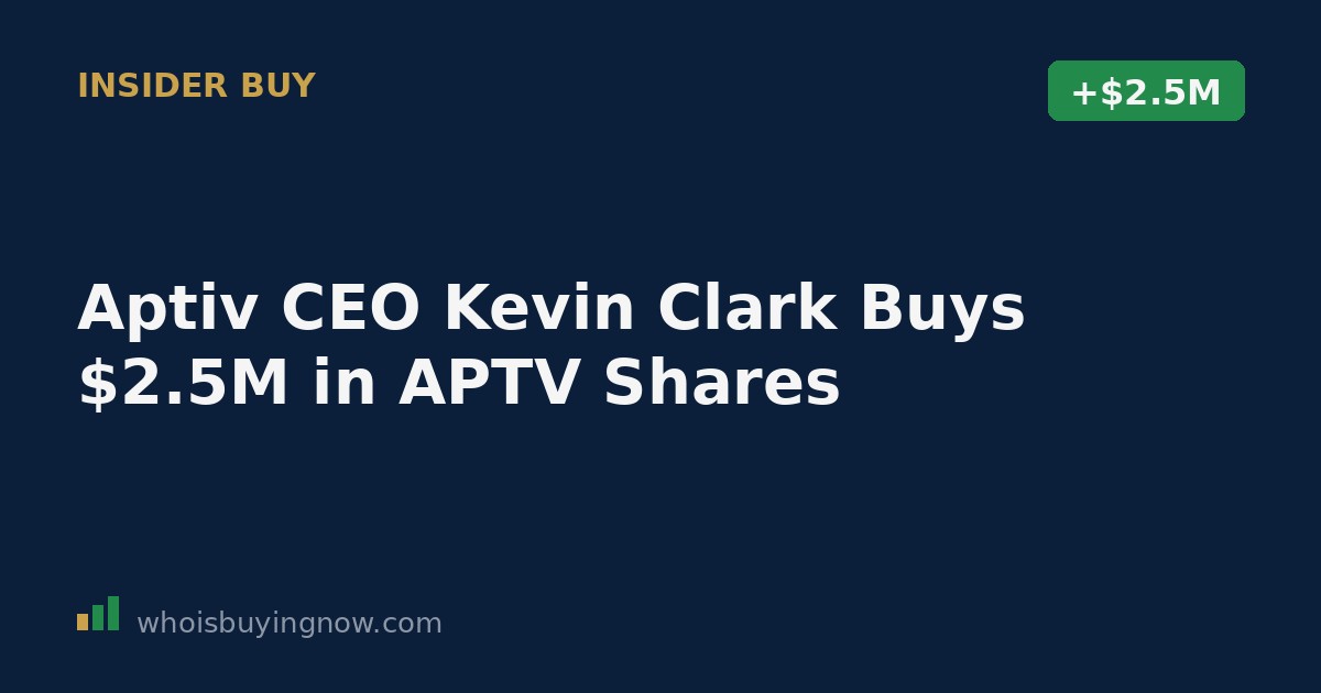 Aptiv PLC logo with a stock chart representing an insider stock purchase by CEO Kevin Clark