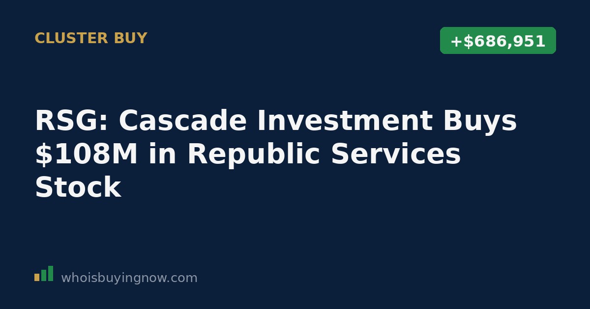 Chart showing Republic Services (RSG) stock alongside a series of insider purchase transactions by Cascade Investment