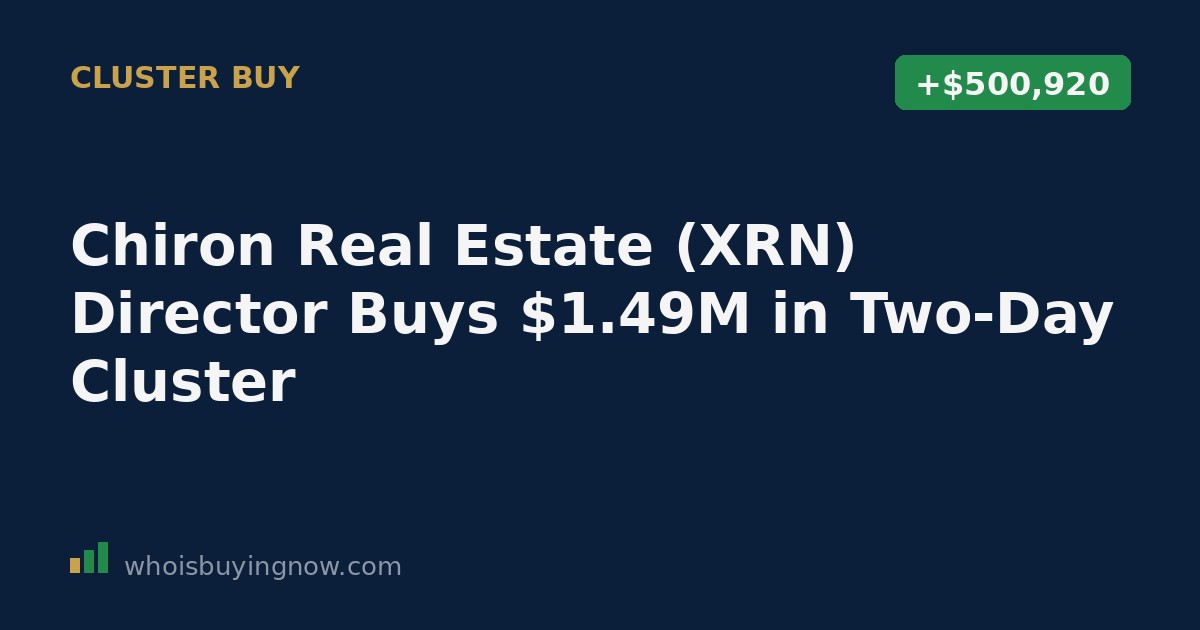 SEC Form 4 filing document showing insider stock purchase details for Chiron Real Estate Inc.