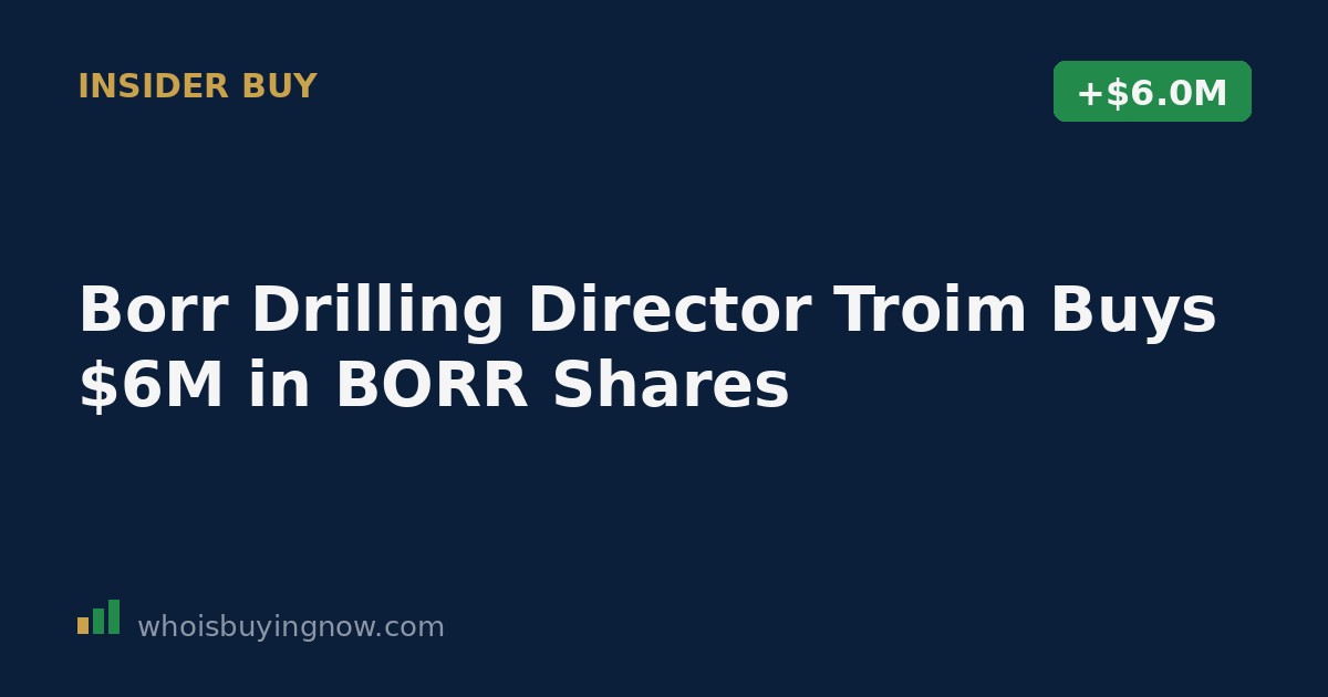 Stock chart and SEC Form 4 filing document representing Borr Drilling insider stock purchase