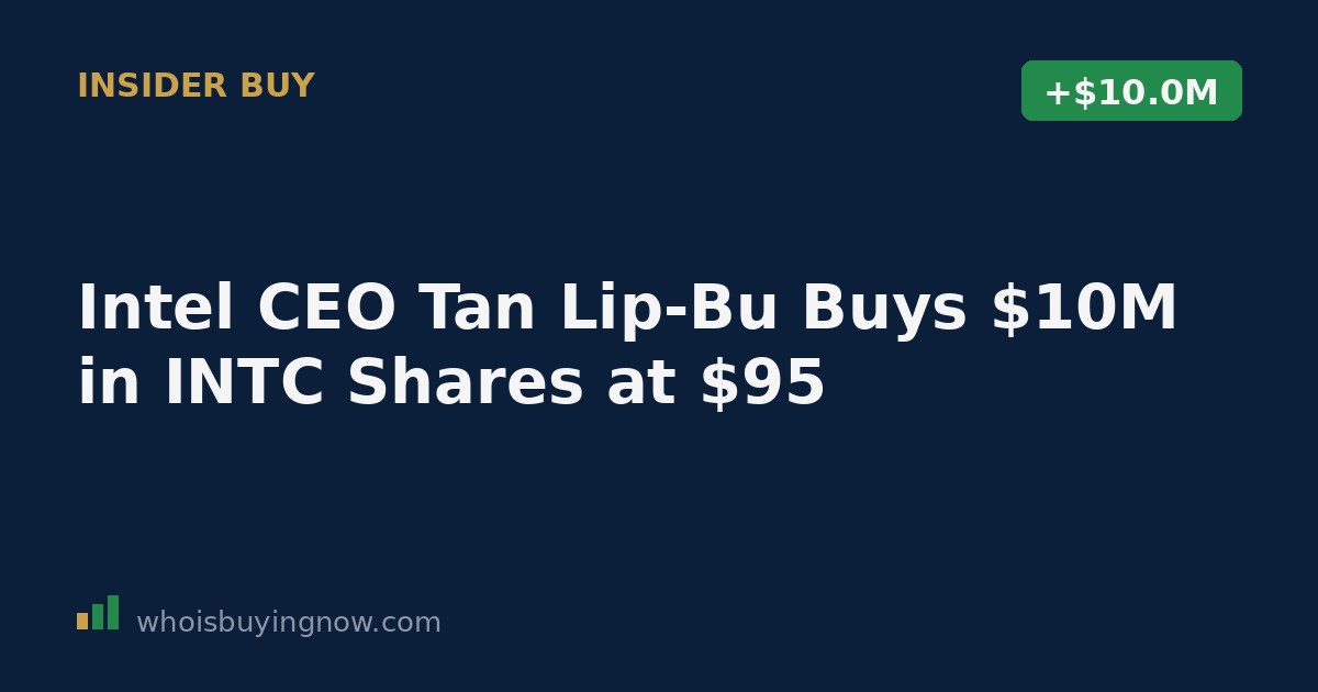 SEC Form 4 filing details showing Intel CEO Tan Lip-Bu's open-market purchase of 105,263 shares at $95.00