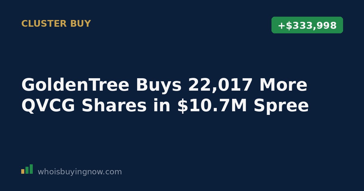 Chart showing GoldenTree Asset Management's cluster of QVC Group (QVCG) stock purchases in August 2026
