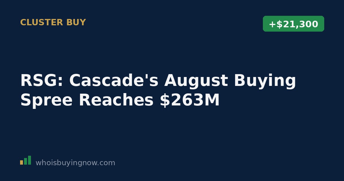 Chart showing Cascade Investment's cluster of Republic Services stock purchases in August 2026