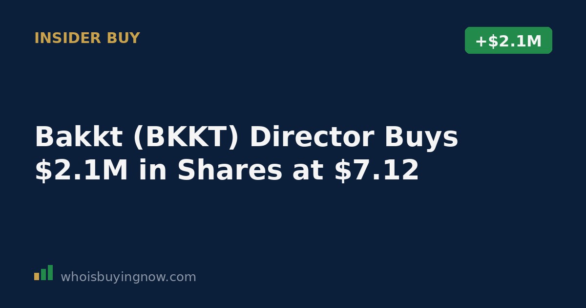 SEC Form 4 filing details showing an insider stock purchase at Bakkt, Inc.