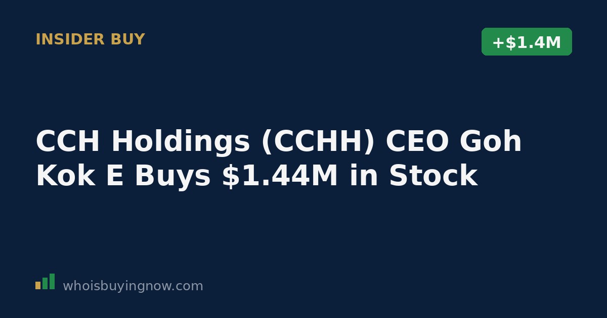 SEC Form 4 filing document showing an insider stock purchase by CCH Holdings executive Goh Kok E