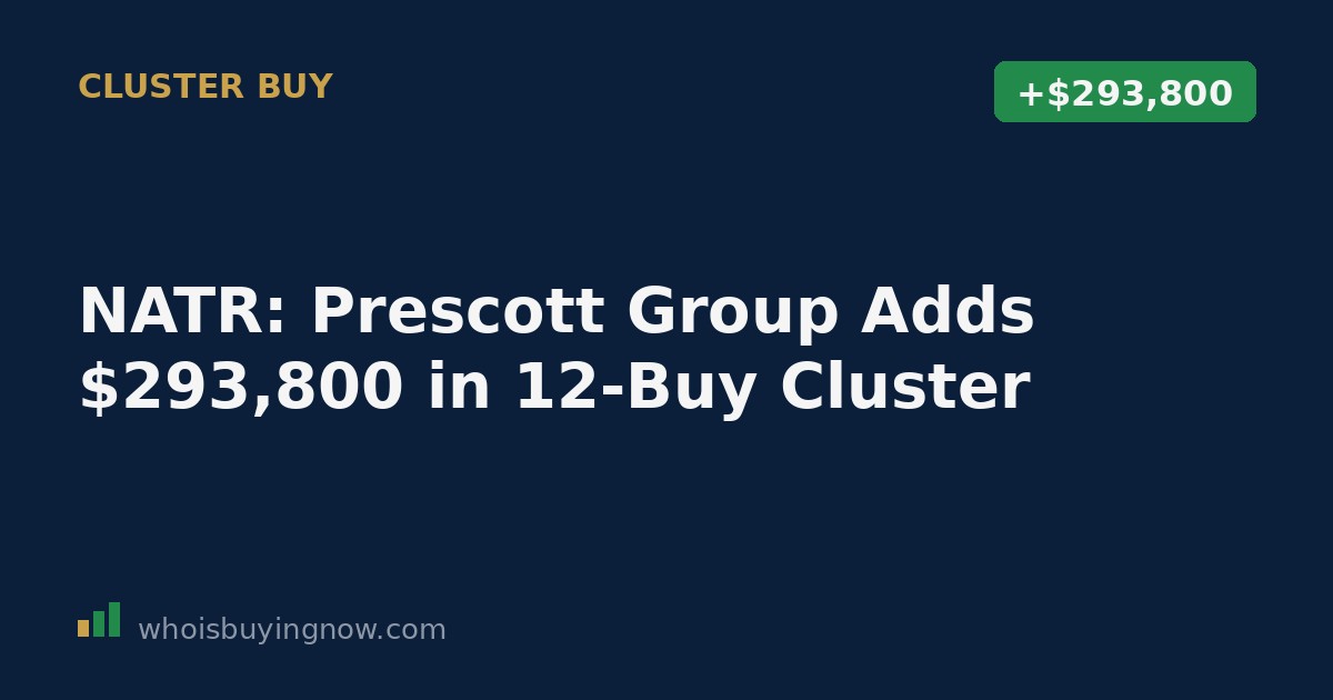 Chart showing a cluster of insider purchase transactions in Natures Sunshine Products stock by Prescott Group Capital Management