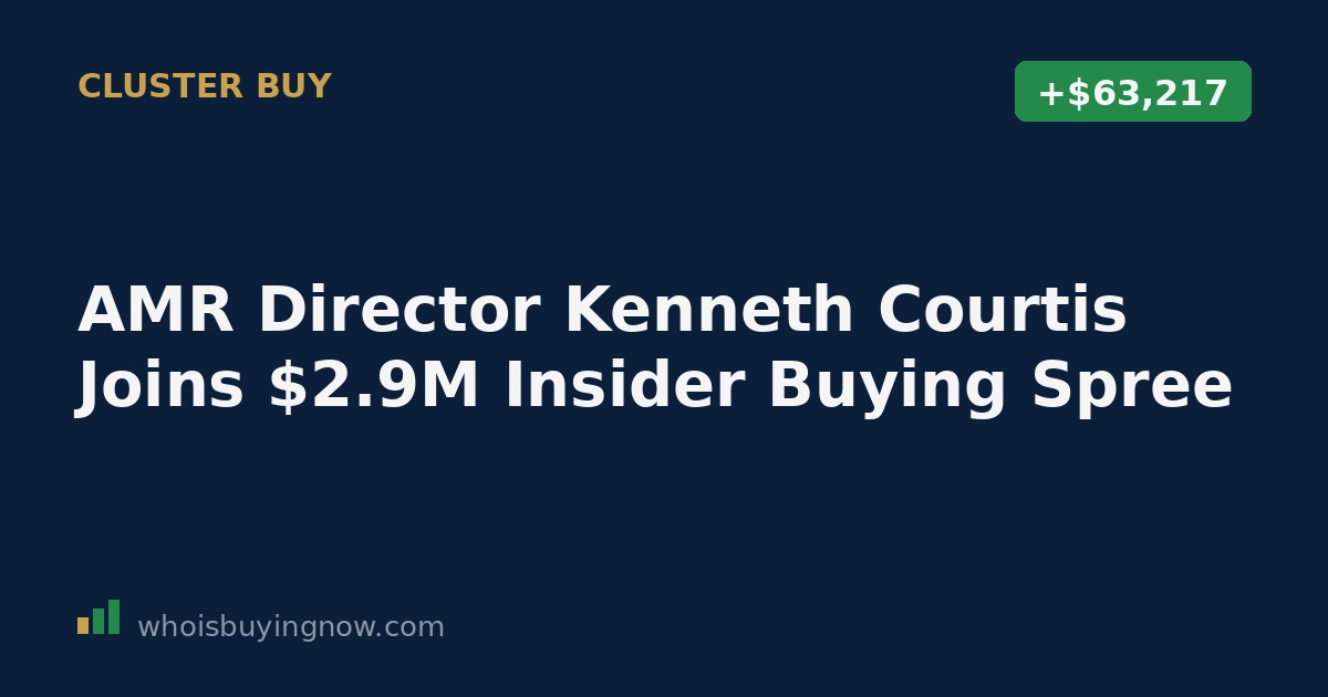 Chart showing a cluster of six insider stock purchases at Alpha Metallurgical Resources on August 20, 2026