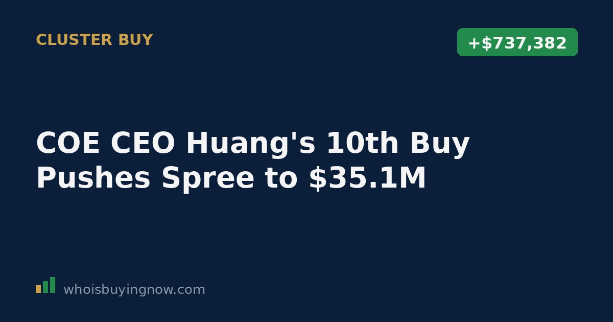 Chart illustrating a series of insider stock purchases by 51Talk's CEO building toward a $35 million total