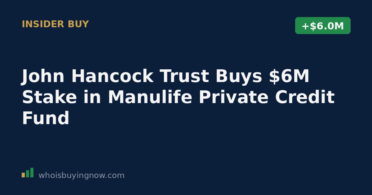SEC Form 4 filing document showing an insider stock purchase by John Hancock Stable Value Fund Collective Investment Trust
