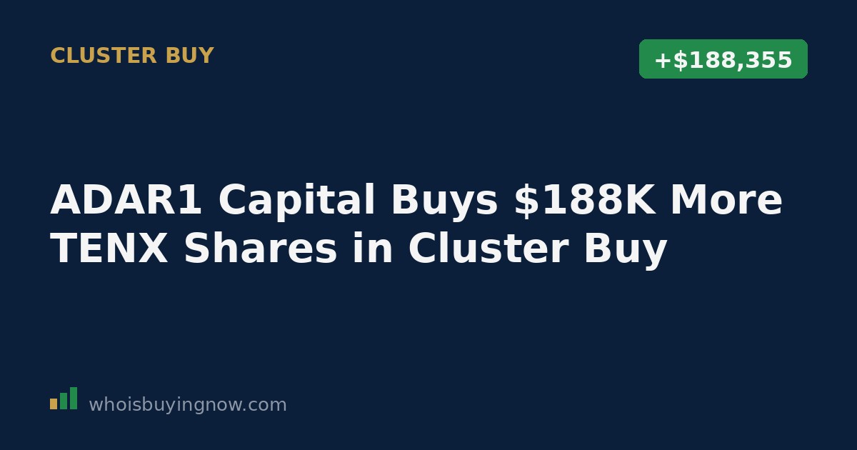 Stock chart and SEC filing document representing insider stock purchases at Tenax Therapeutics