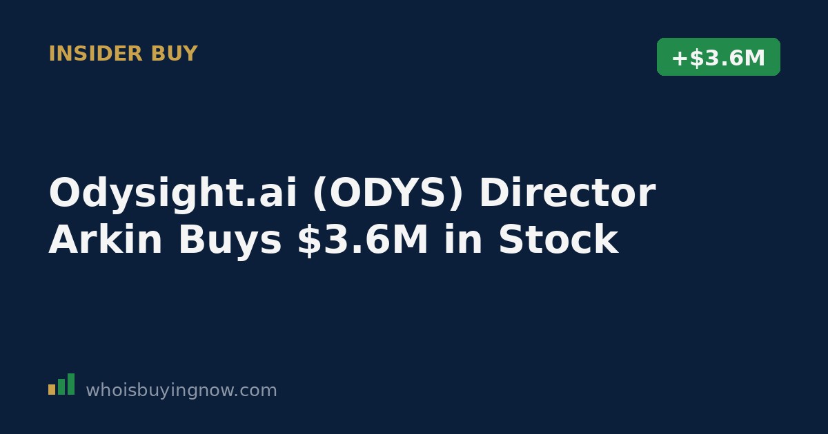 Stock chart and SEC Form 4 filing document representing an insider stock purchase at Odysight.ai Inc.