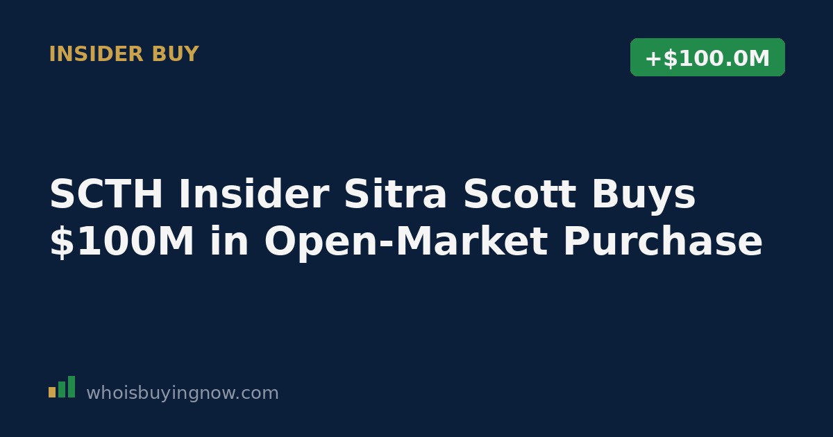 SEC Form 4 filing document showing an insider stock purchase by Sitra J Scott of Securetech Innovations