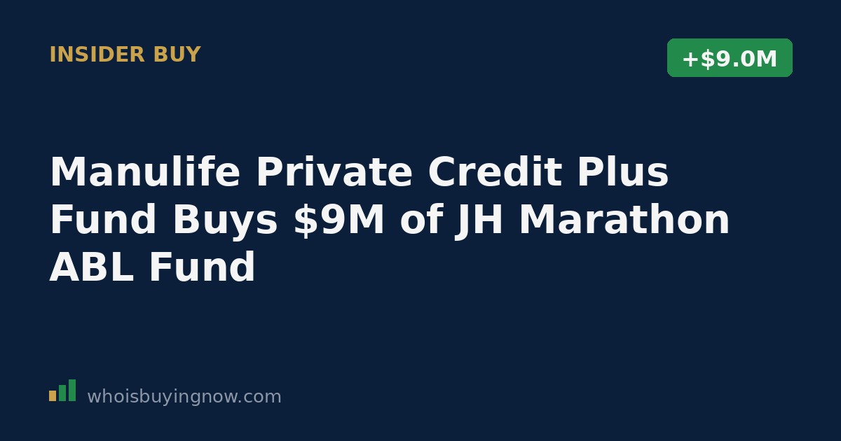 SEC Form 4 filing details showing a $9 million open-market share purchase by Manulife Private Credit Plus Fund