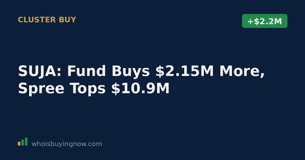 Chart showing insider stock purchase activity at Suja Life, Inc. over a nine-day cluster buying period