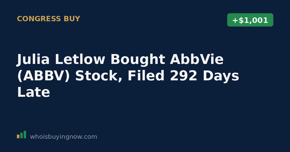 Document graphic representing a congressional STOCK Act stock trade disclosure filing