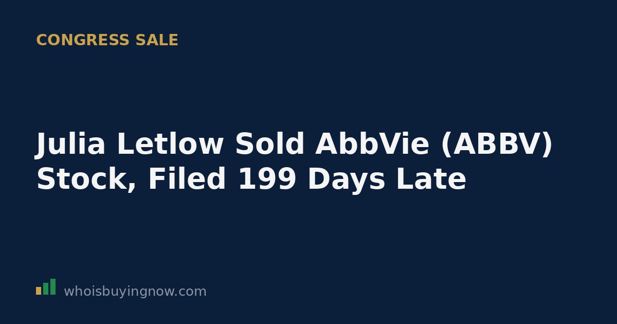 A U.S. House STOCK Act Periodic Transaction Report showing a sale of AbbVie (ABBV) stock by Rep. Julia Letlow