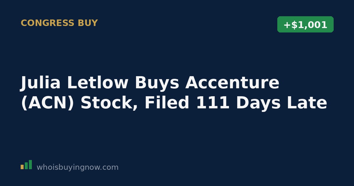 Illustration representing a congressional stock trading disclosure filing for Accenture (ACN) shares