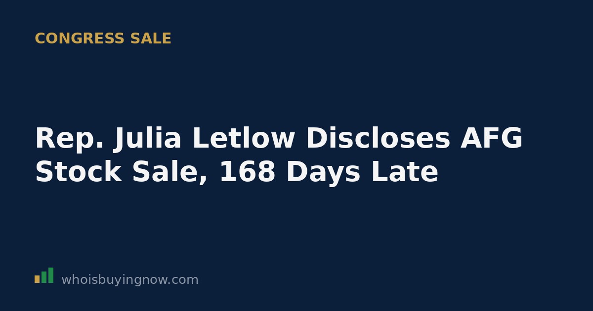 Screenshot of a STOCK Act Periodic Transaction Report showing Rep. Julia Letlow's sale of AFG stock