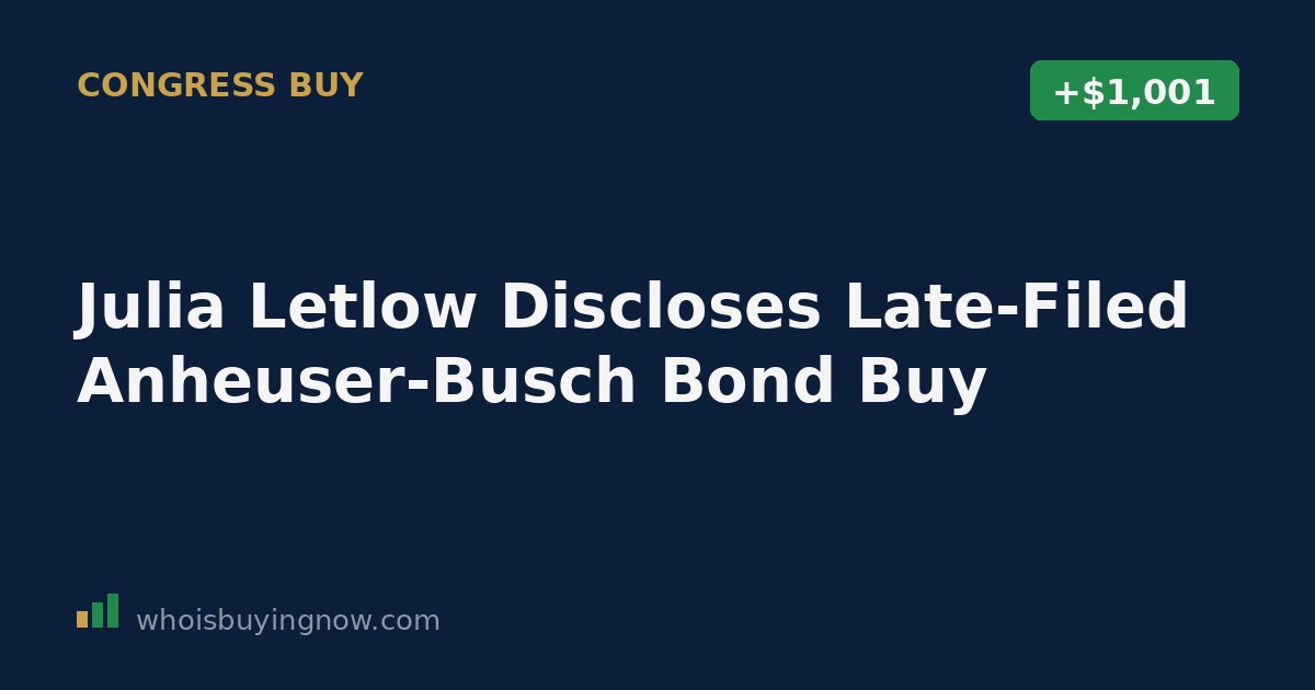 Screenshot-style graphic representing a congressional stock disclosure filing for Julia Letlow