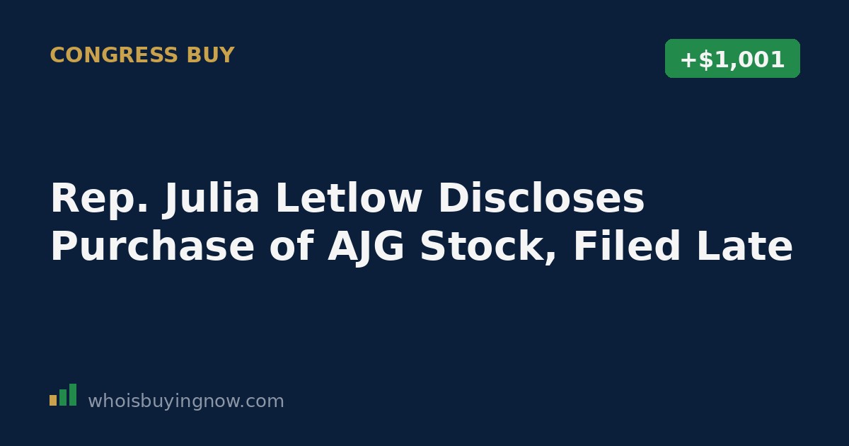 Illustration representing a congressional stock trading disclosure filing for Arthur J. Gallagher & Co. (AJG)