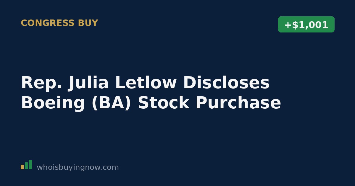 Illustration representing a congressional stock disclosure filing for Boeing (BA) shares