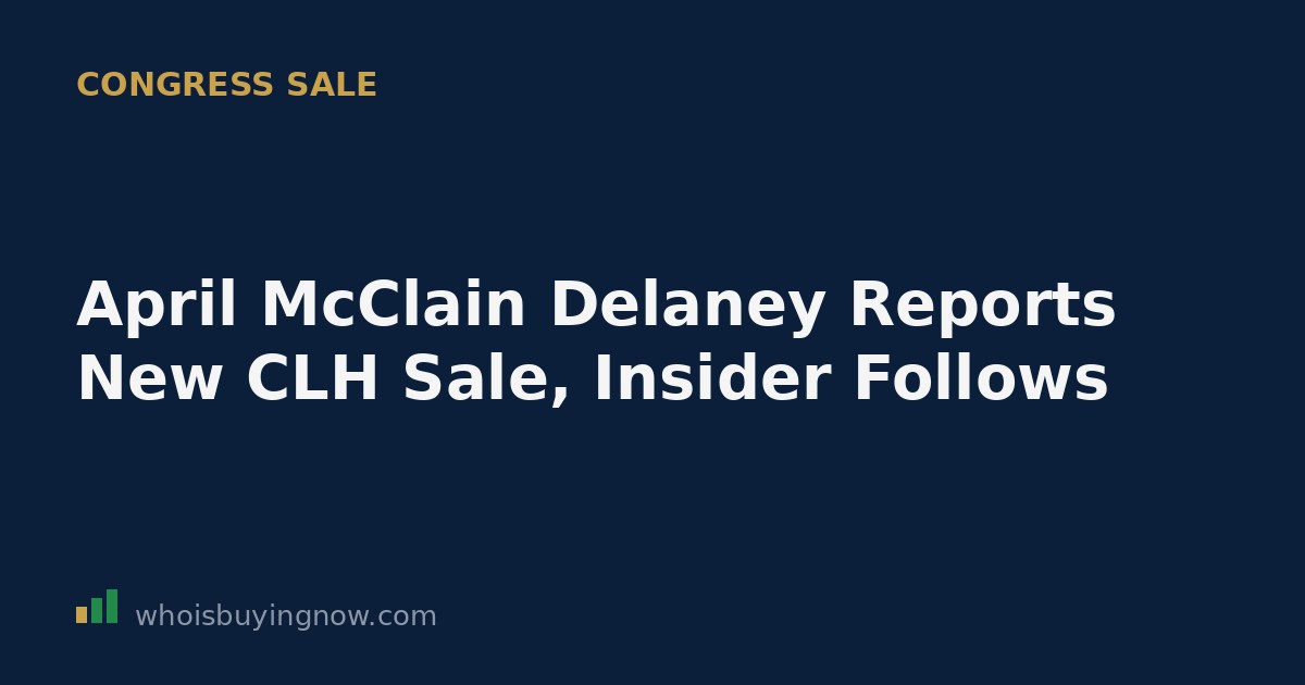 Stock ticker board showing CLH alongside a document icon representing a congressional disclosure filing