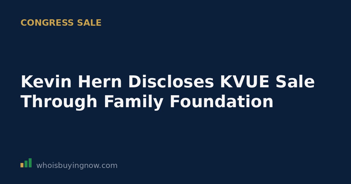 Illustration of a stock trading disclosure document referencing Kenvue Inc. (KVUE) and Congress member Kevin Hern