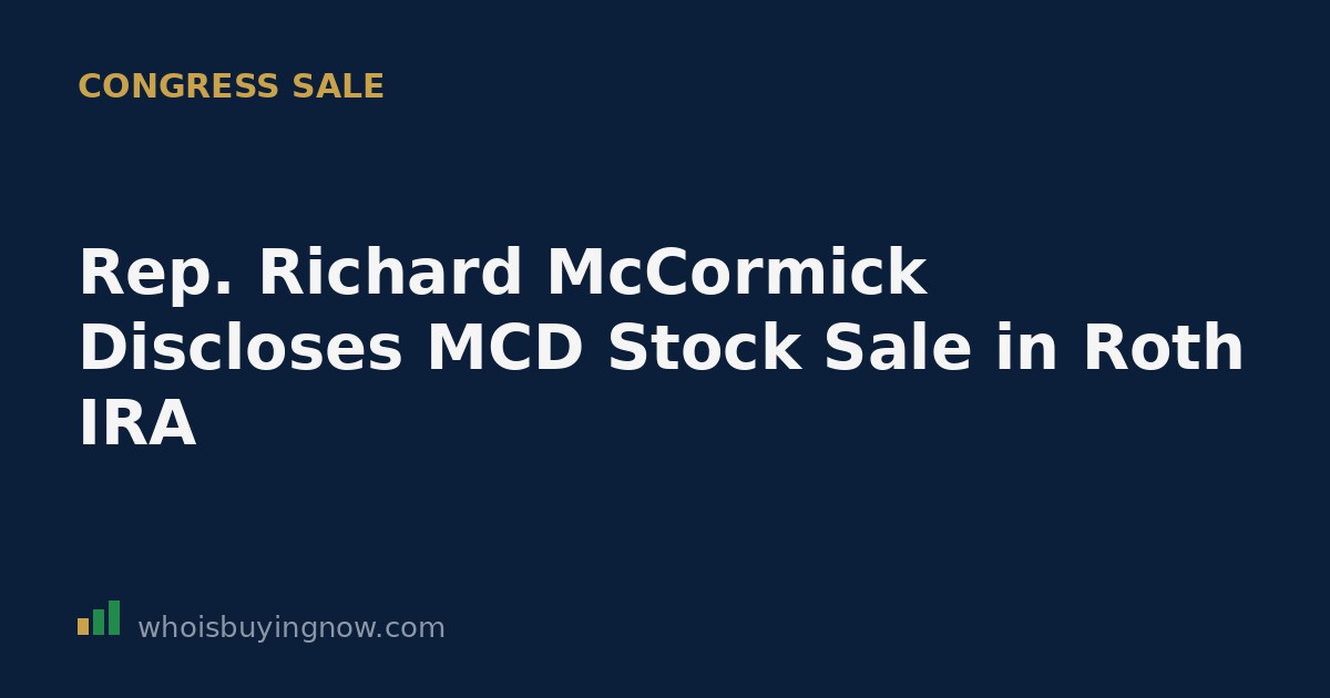 Illustration of a stock trading disclosure document showing McDonald's Corporation (MCD) sale details filed under the STOCK Act