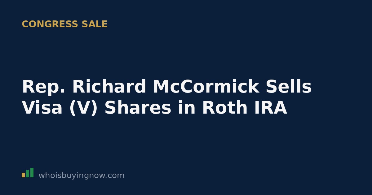 A public STOCK Act disclosure document showing a congressional stock sale of Visa Inc. shares