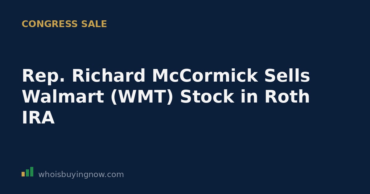 Illustration of a Walmart storefront with a stock ticker overlay symbolizing a congressional stock sale disclosure