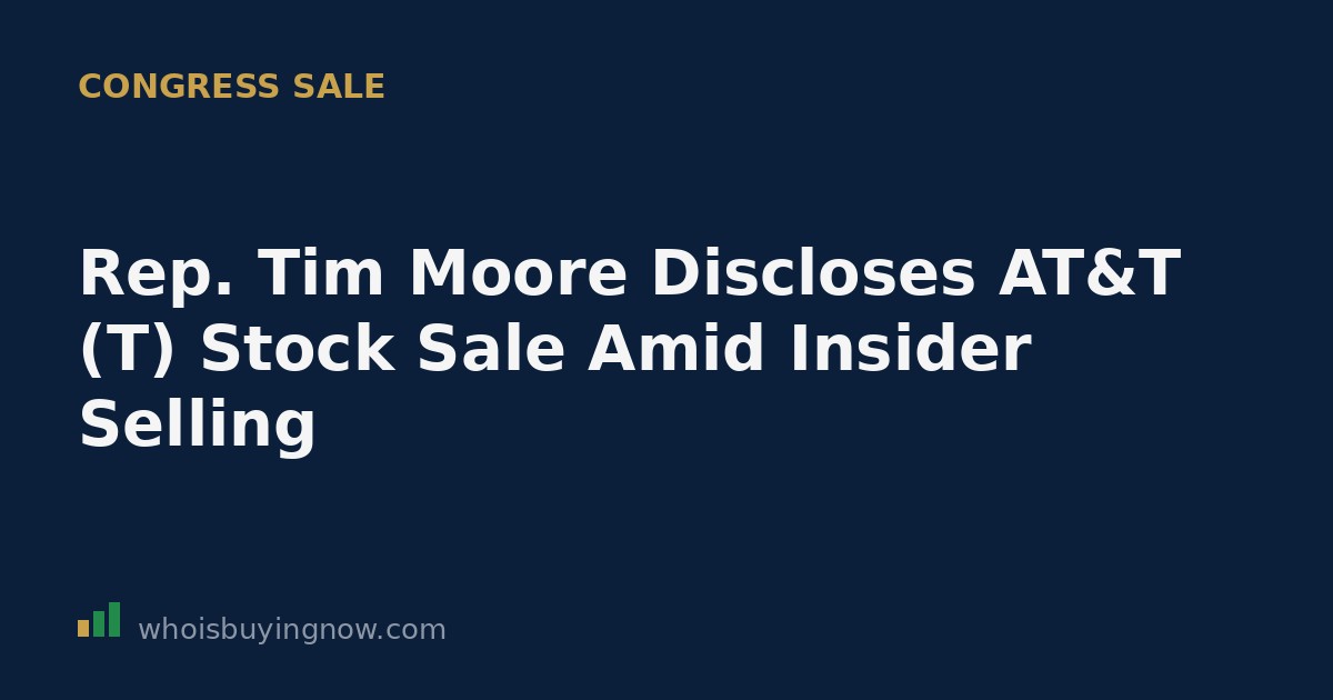 Illustration of a stock disclosure document showing an AT&T (T) sale transaction linked to Congress