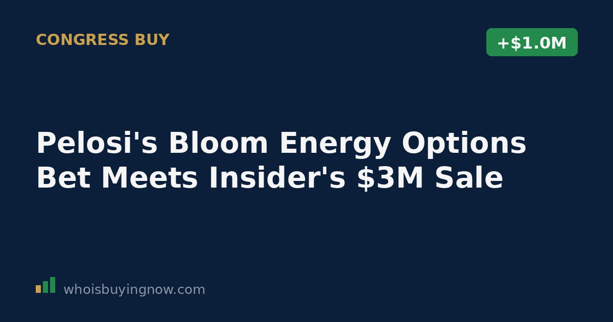 Capitol building silhouette overlaid with a stock chart labeled BE representing Bloom Energy