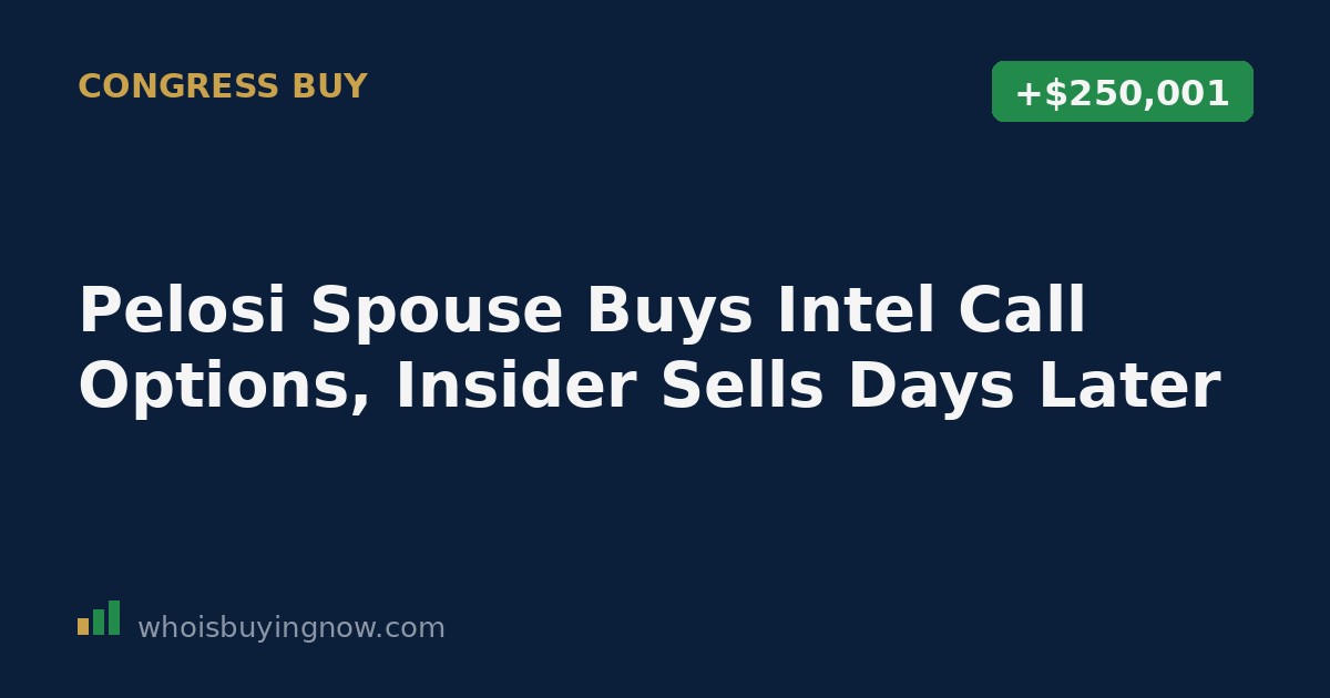 Illustration of a stock disclosure document referencing Intel Corporation call options purchased by a congressional spouse