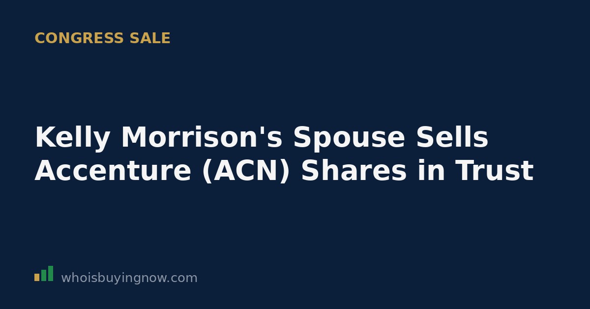Stock ticker graphic showing Accenture (ACN) alongside a Capitol building icon representing a congressional trading disclosure